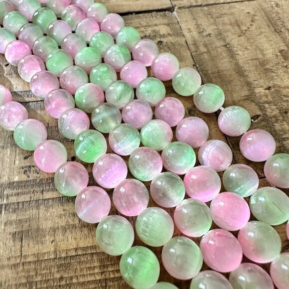 8mm Grade A Selenite Bead Stretch Bracelet - Various Colors - Picture 11 of 16